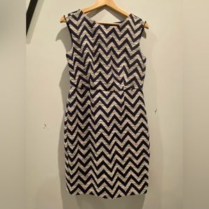 Navy and white tweed sheath dress - The Limited
